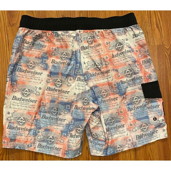 Billabong Budweiser Board Shorts Mens M 7" Beach Swim Trunks Cargo Style Pocket - Picture 2 of 6